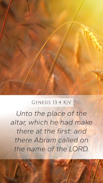 Genesis 13:4 Explained