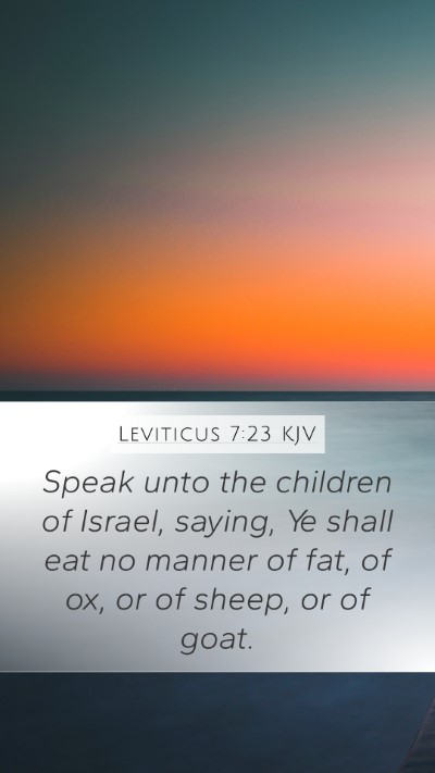 Leviticus 7:23 Explained