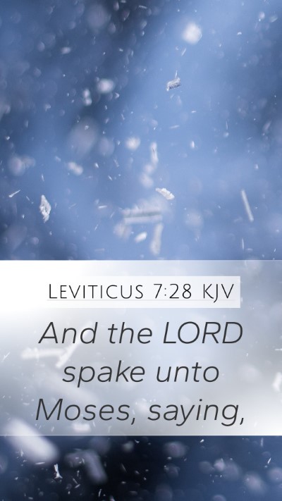 Leviticus 7:28 Explained