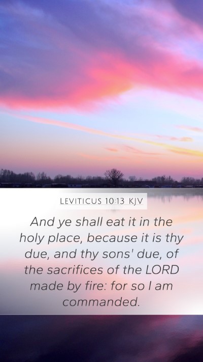 Leviticus 10:13 Explained