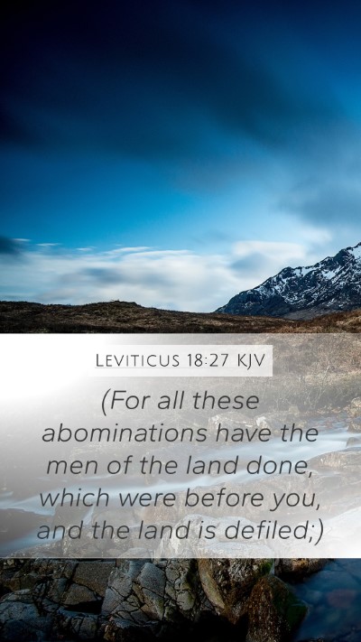 Leviticus 18:27 Explained