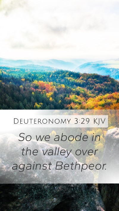 Deuteronomy 3:29 Explained