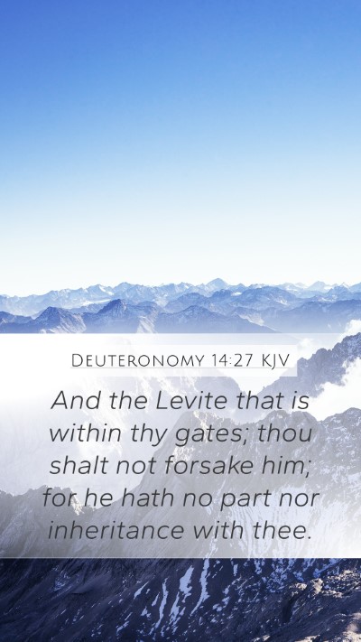 Deuteronomy 14:27 Explained