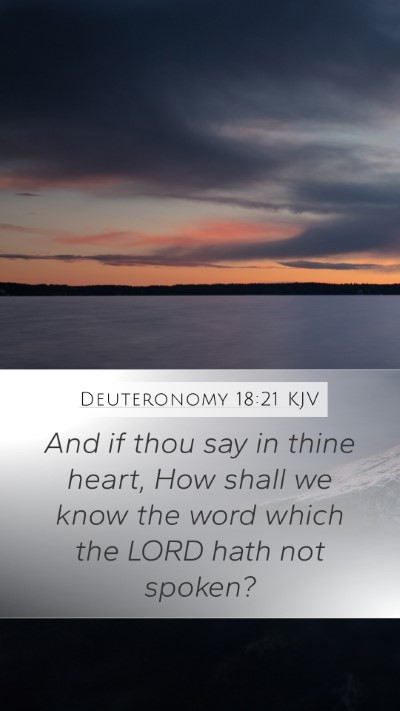 Deuteronomy 18:21 Explained