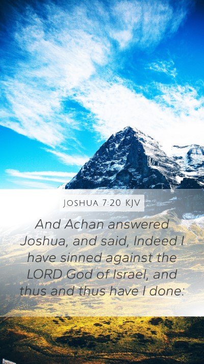 Joshua 7:20 Explained