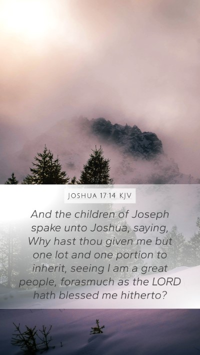 Joshua 17:14 Explained