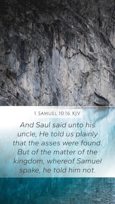 1 Samuel 10:16 Explained