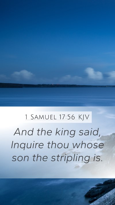 1 Samuel 17:56 Explained