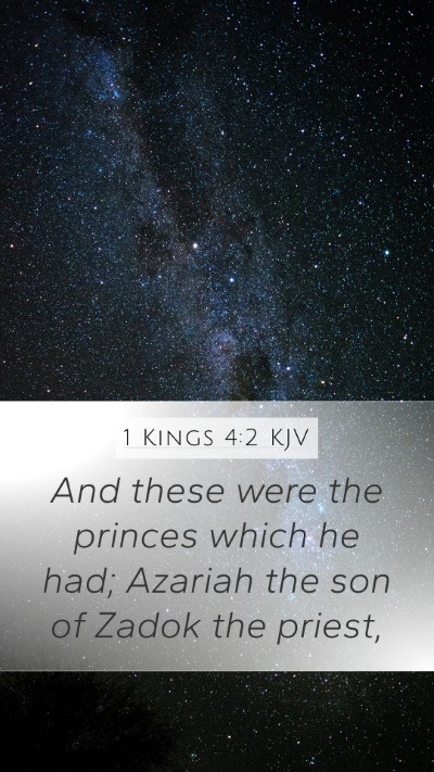 1 Kings 4:2 Explained