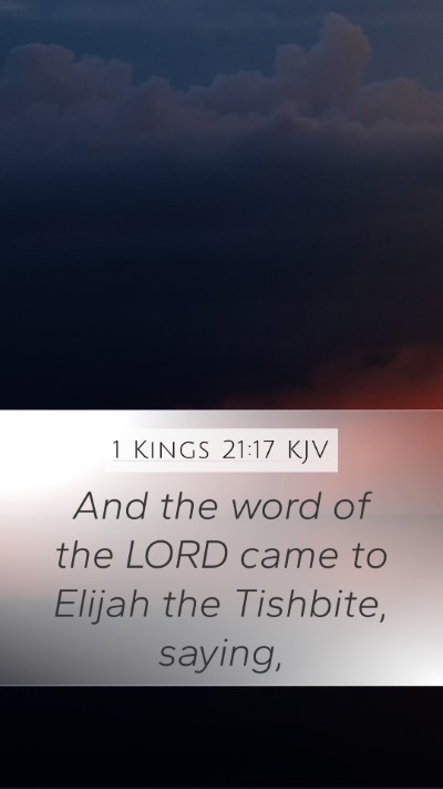 1 Kings 21:17 Explained