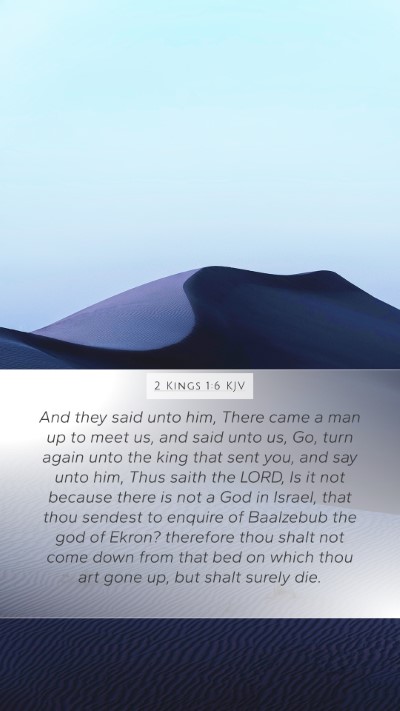 2 Kings 1:6 Explained