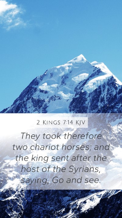 2 Kings 7:14 Explained