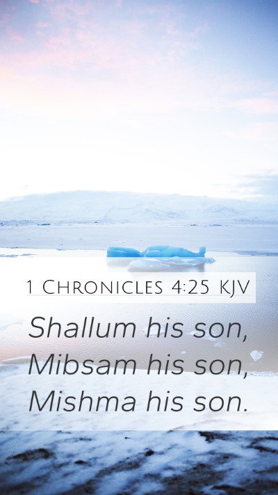 1 Chronicles 4:25 Explained