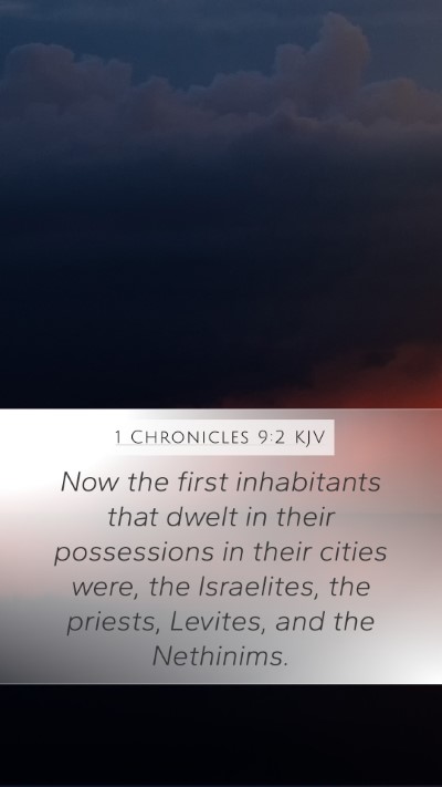 1 Chronicles 9:2 Explained