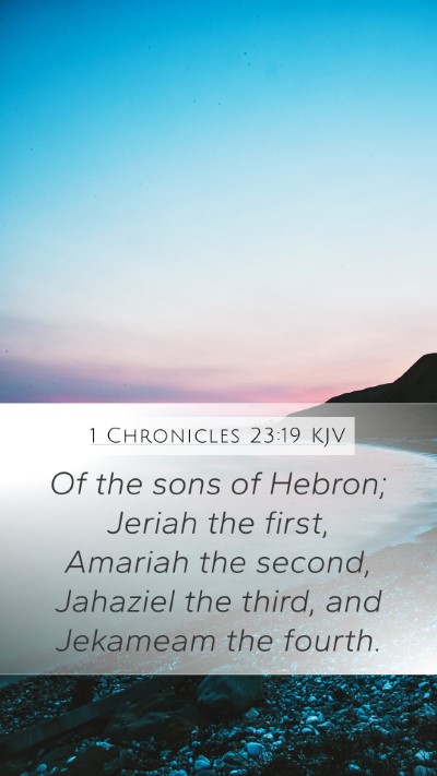 1 Chronicles 23:19 Explained