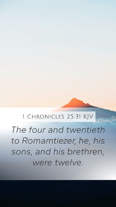 1 Chronicles 25:31 Explained