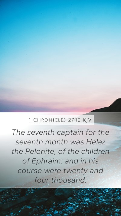 1 Chronicles 27:10 Explained