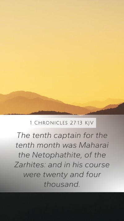 1 Chronicles 27:13 Explained