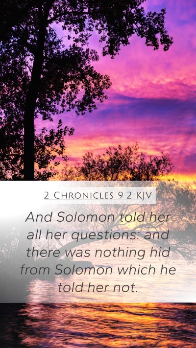 2 Chronicles 9:2 Explained