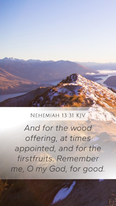 Nehemiah 13:31 Explained