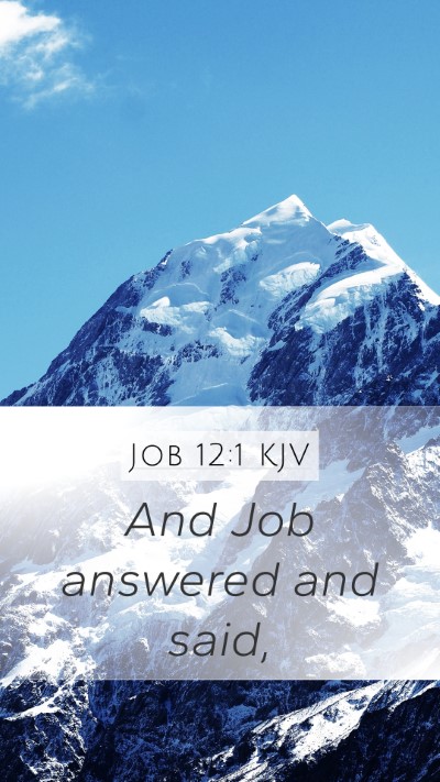 Job 12:1 Explained