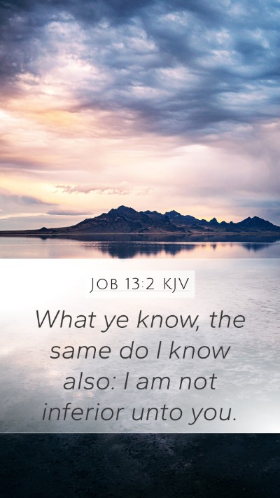 Job 13:2 Explained