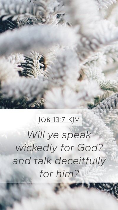 Job 13:7 Explained