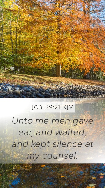 Job 29:21 Explained