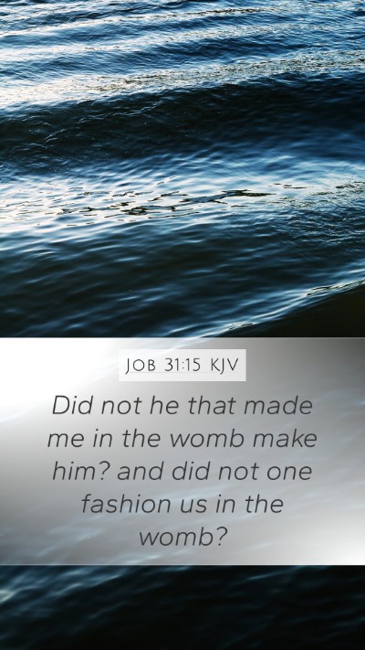 Job 31:15 Explained