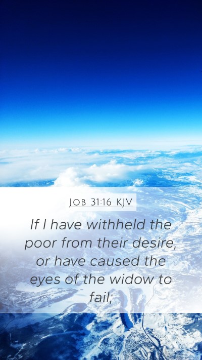 Job 31:16 Explained