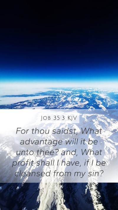 Job 35:3 Explained