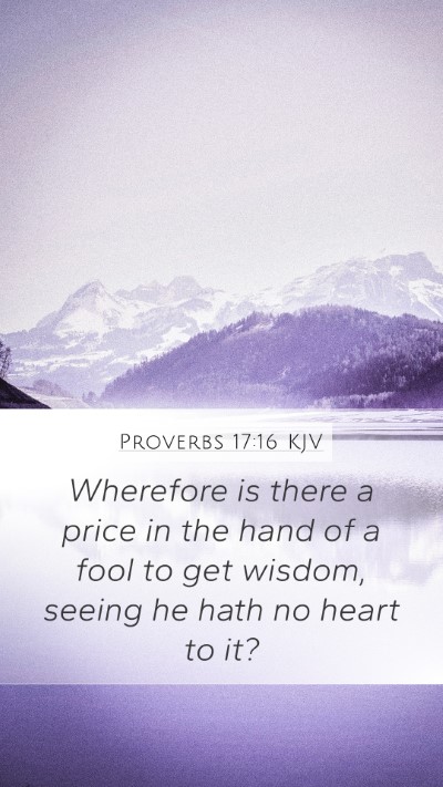 Proverbs 17:16 Explained