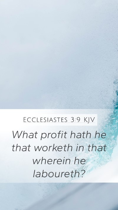 Ecclesiastes 3:9 Explained