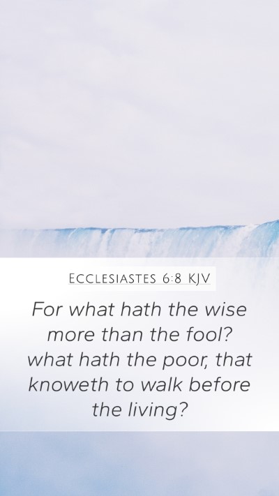 Ecclesiastes 6:8 Explained