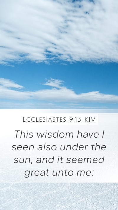 Ecclesiastes 9:13 Explained