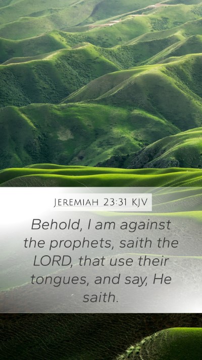 Jeremiah 23:31 Explained