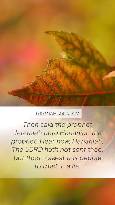 Jeremiah 28:15 Explained