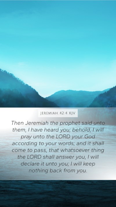 Jeremiah 42:4 Explained