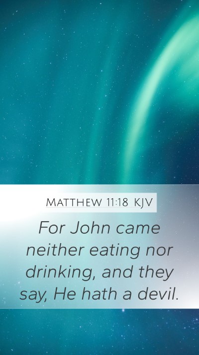 Matthew 11:18 Explained