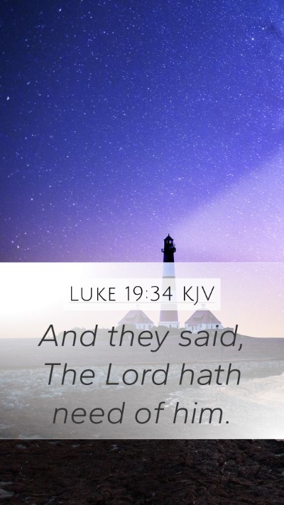 Luke 19:34 Explained