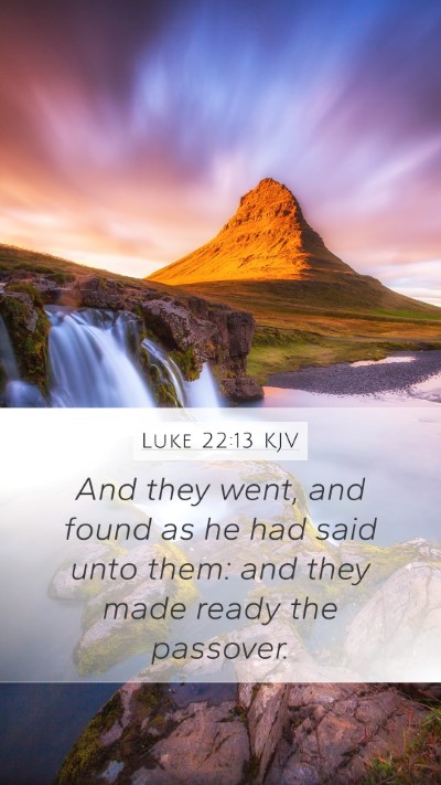 Luke 22:13 Explained