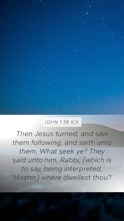 John 1:38 Explained