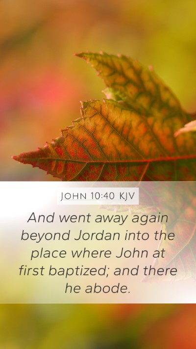 John 10:40 Explained