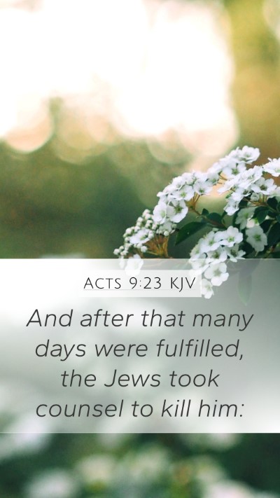 Acts 9:23 Explained