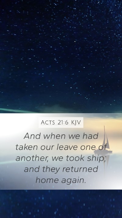 Acts 21:6 Explained