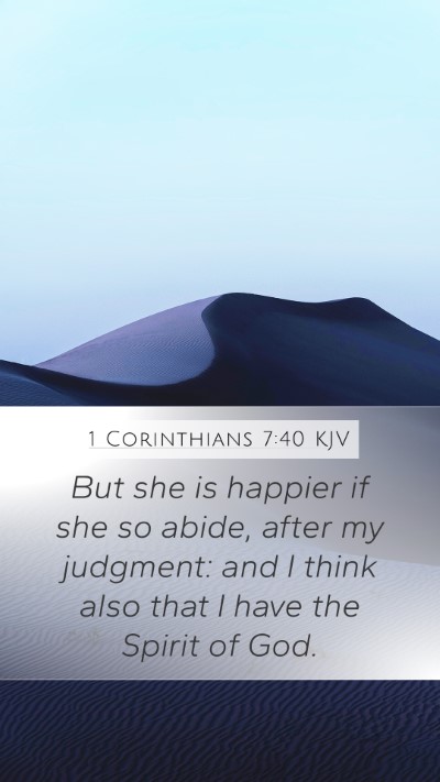 1 Corinthians 7:40 Explained