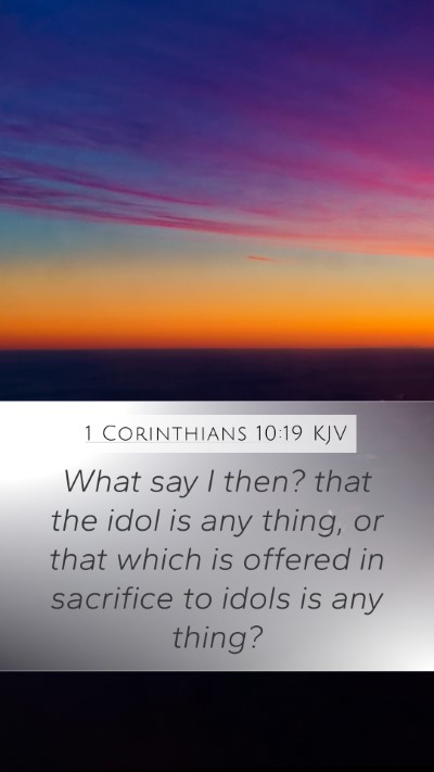 1 Corinthians 10:19 Explained