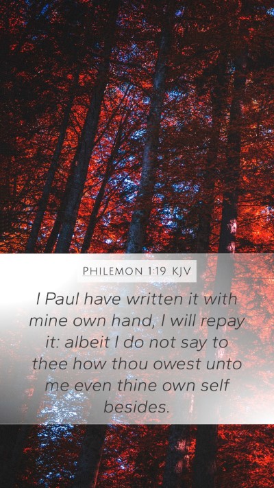 Philemon 1:19 Explained