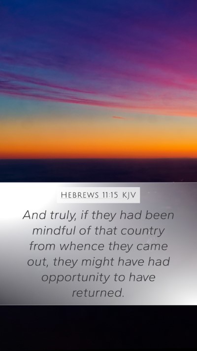 Hebrews 11:15 Explained